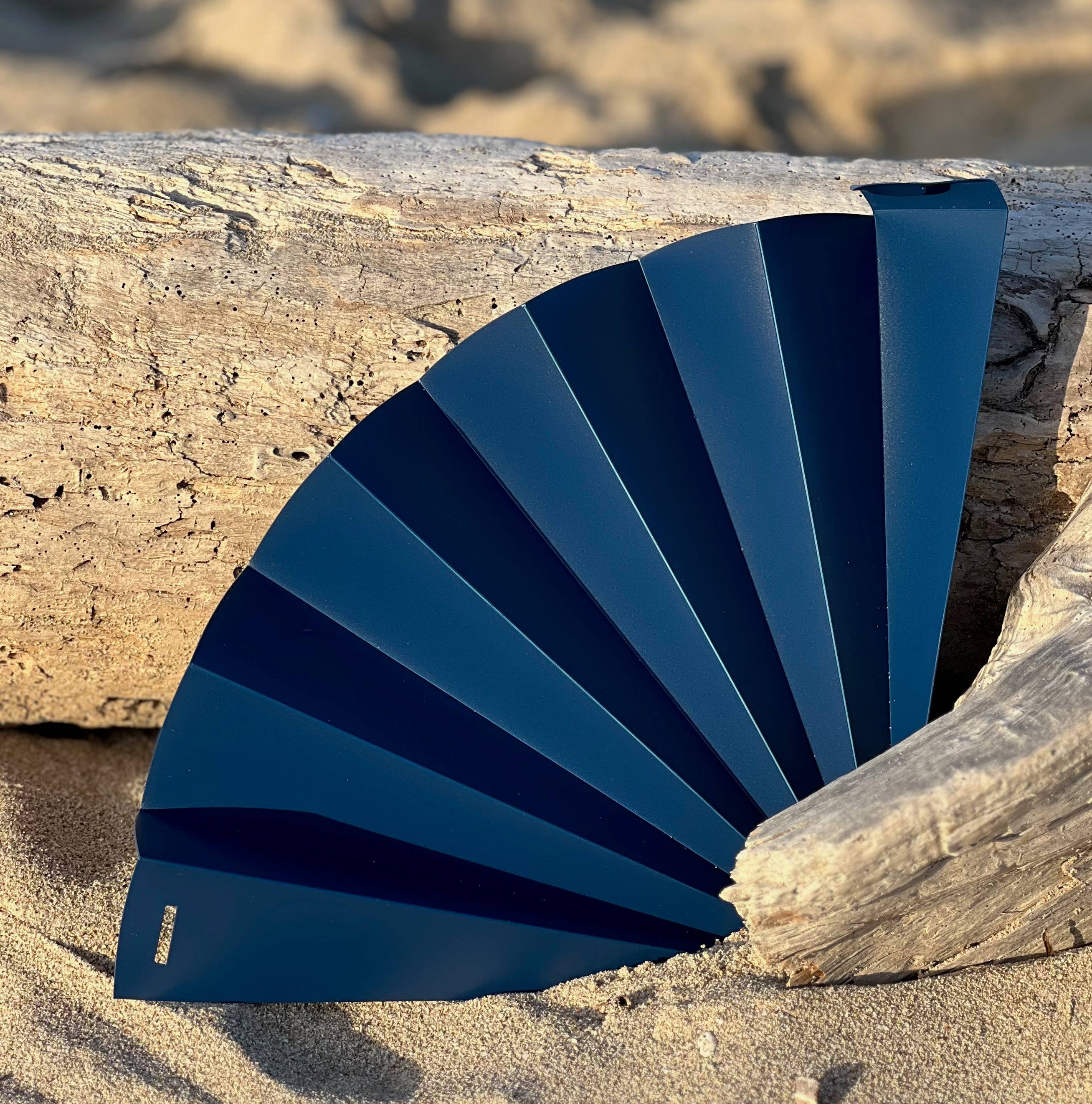 justfans - Wholesale Handheld Folding Fan - Self-closing compartment, sustainable, dark blue opaque2
