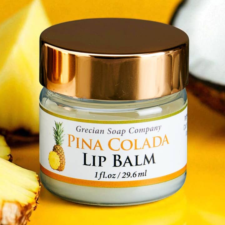 1 oz. All Natural Hydrating Handmade Lip Balms - Pina Colada for wholesale by The Grecian Soap Company