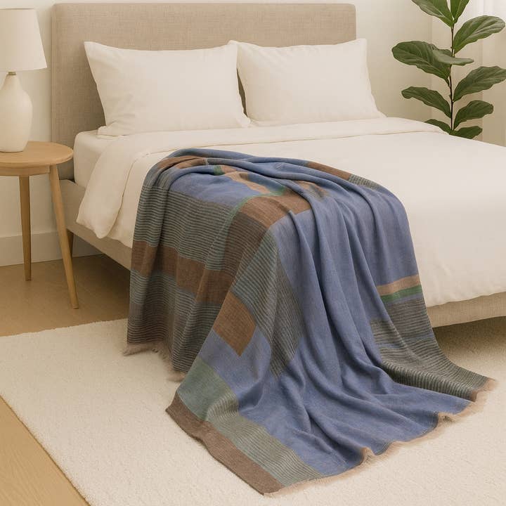 Manta de Caxemira Feita à Mão com Costura Verinag por atacado de SADHU HANDMADE NATURALS