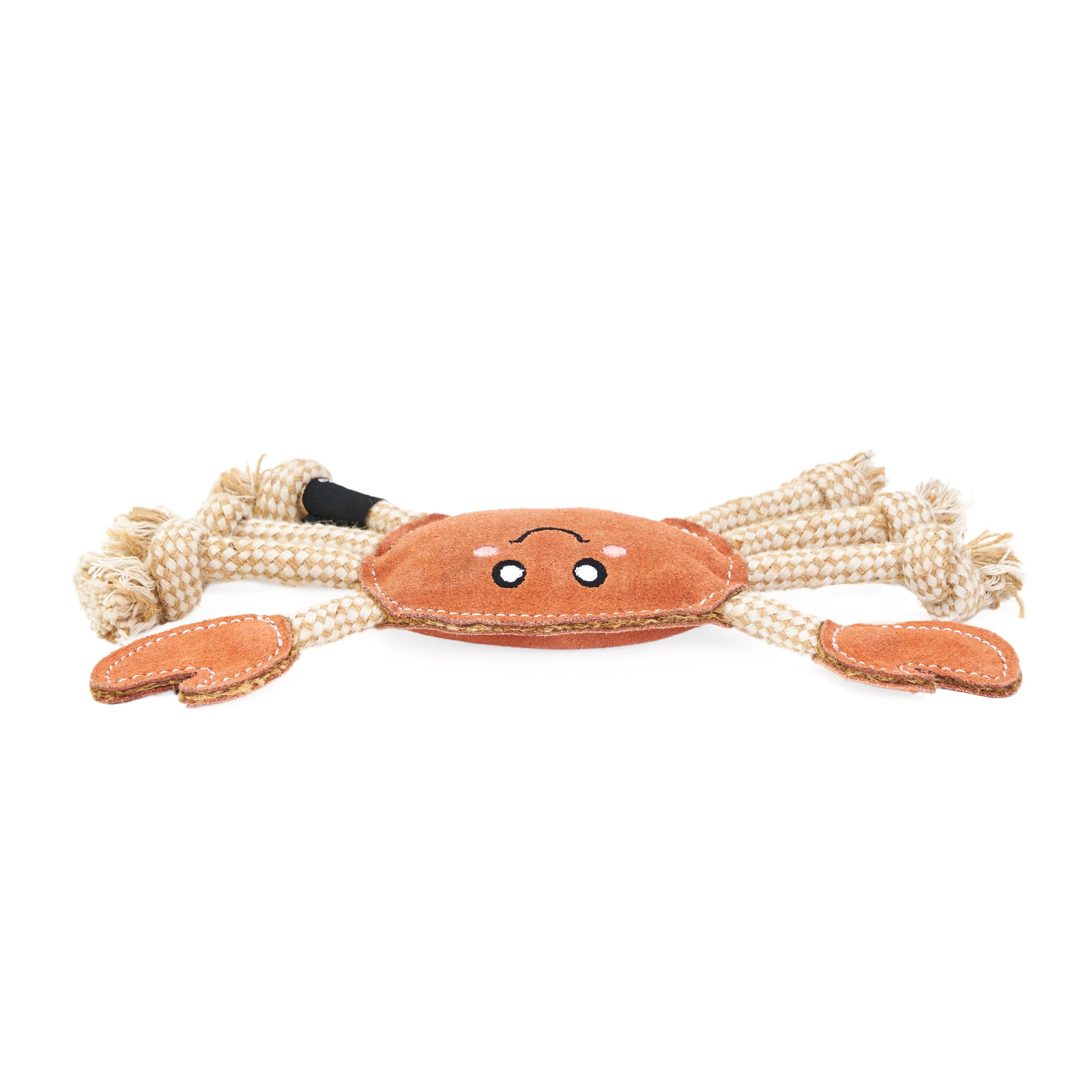 ZippyPaws - Wholesale Pet Rope Toy - Dog - ecoZippy Suede and Rope Buddies - Crab - Dog Toy1