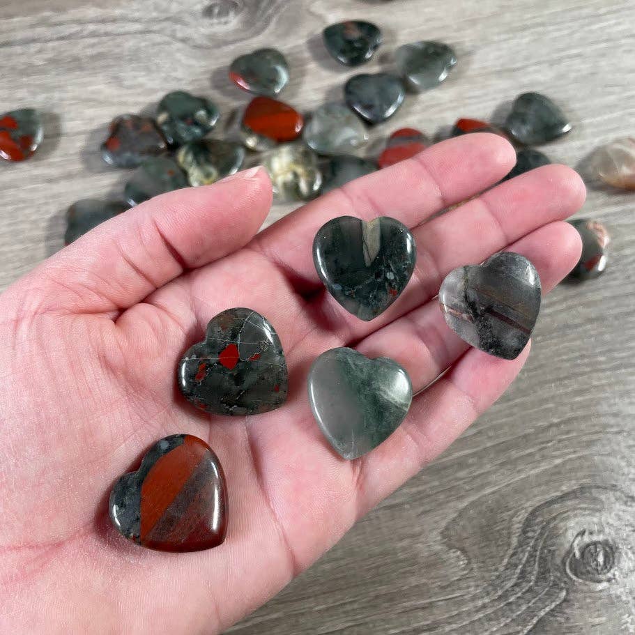 Keystone Crystals - Wholesale Spiritual Stone/Crystal - Gemstone Flat Heart Carvings 1-Inch  – Bulk Crystal Hearts0