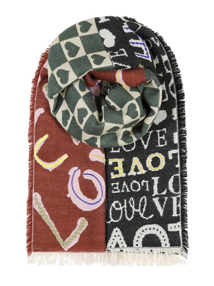 Love Jacquard Scarf for wholesale by Ombre London