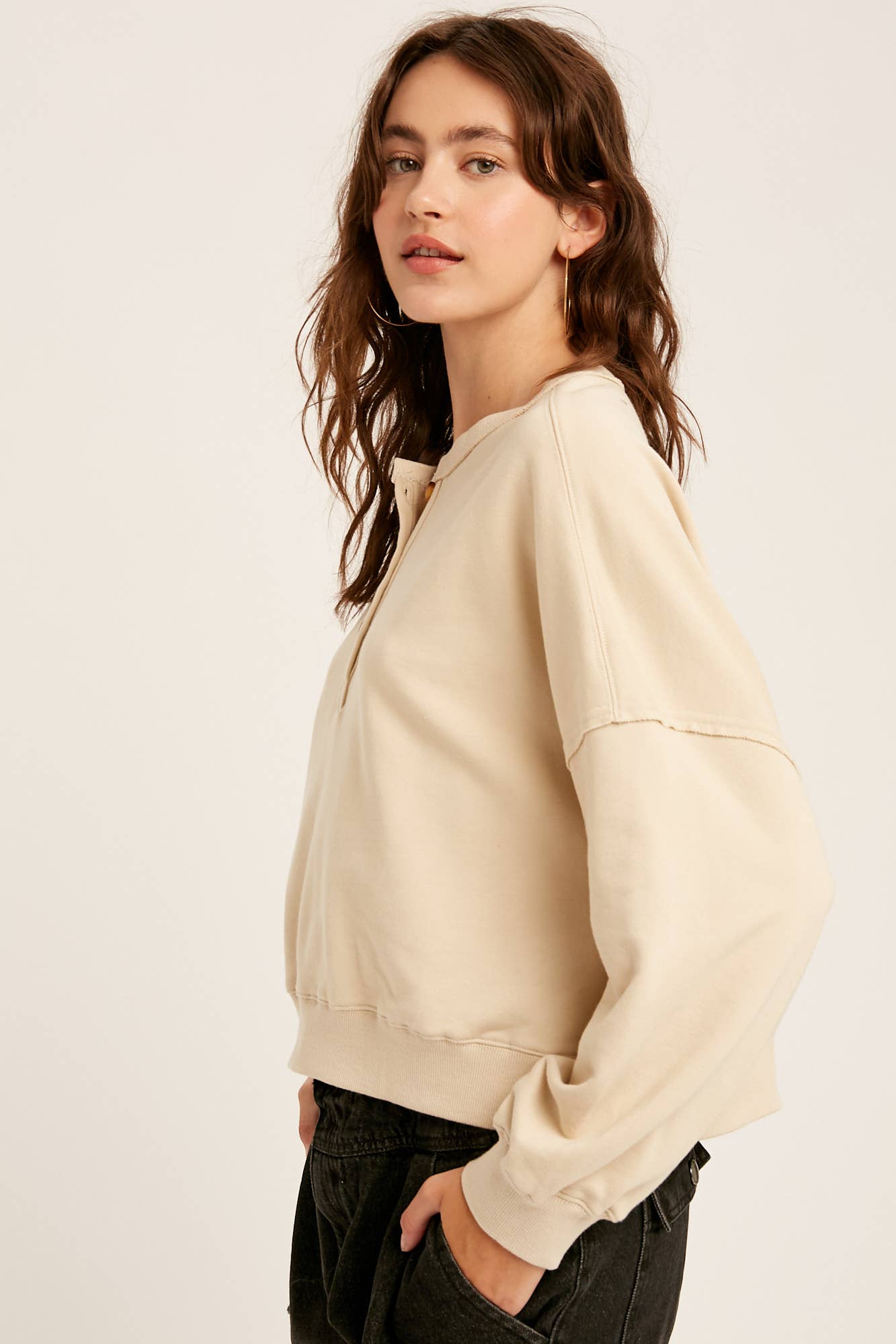 Listicle - Wholesale Knit Top - Women's - Henley Button Soft Knit Top LT111219