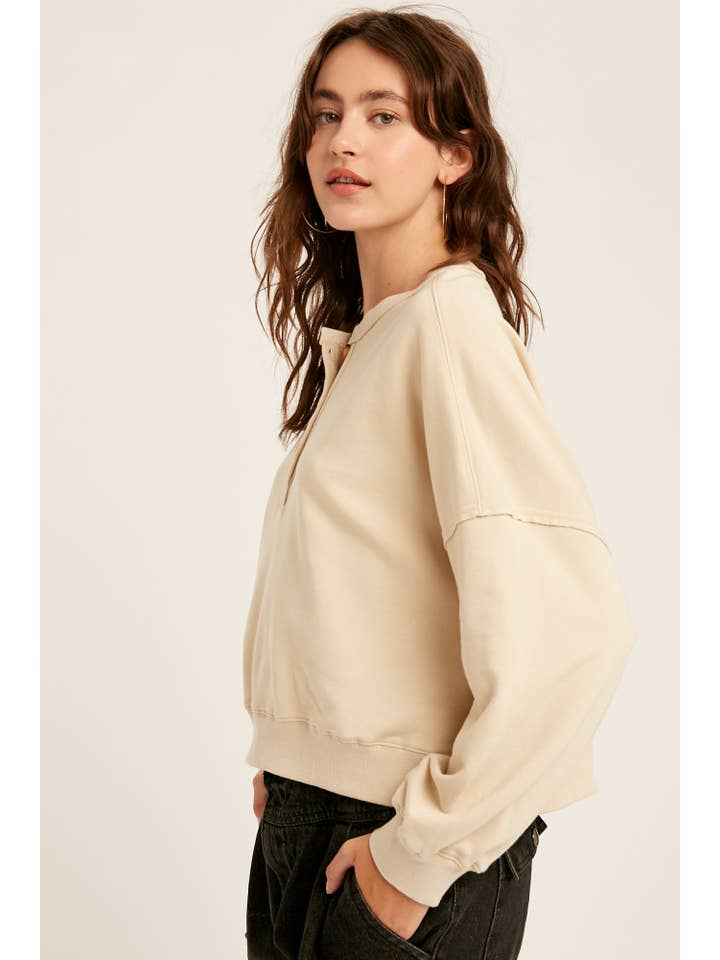 Listicle - Wholesale Knit Top - Women's - Henley Button Soft Knit Top LT111219