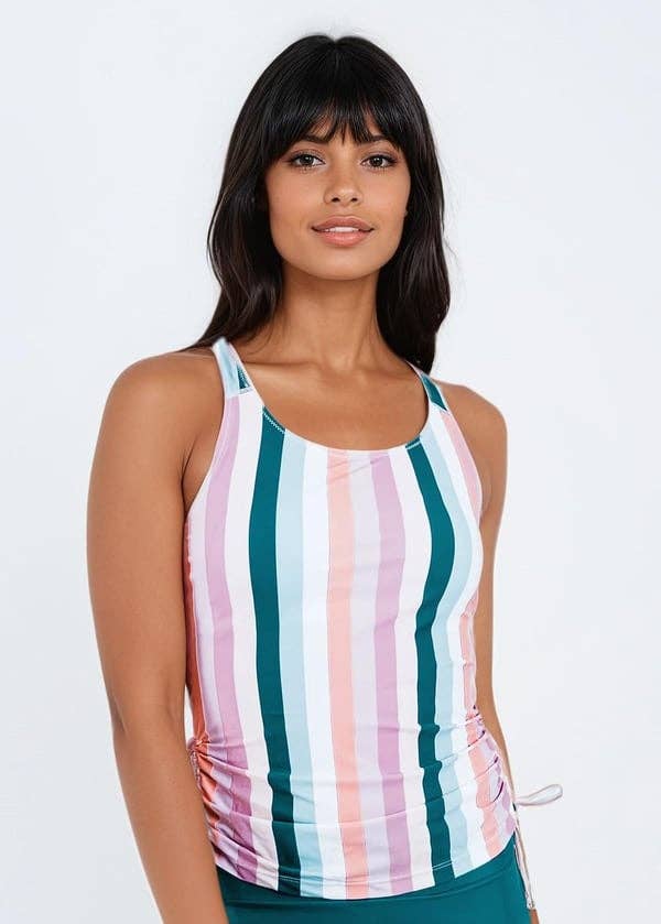 Calypsa – wholesale Bikiniöverdelar – Dam – Maya Tankini-bikinitopp med avtagbara kupor - Blommönster20