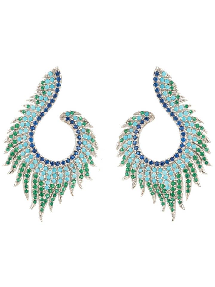 Vlam Clip-On Oorbellen Koud IJs Zilver voor wholesale door Latelita