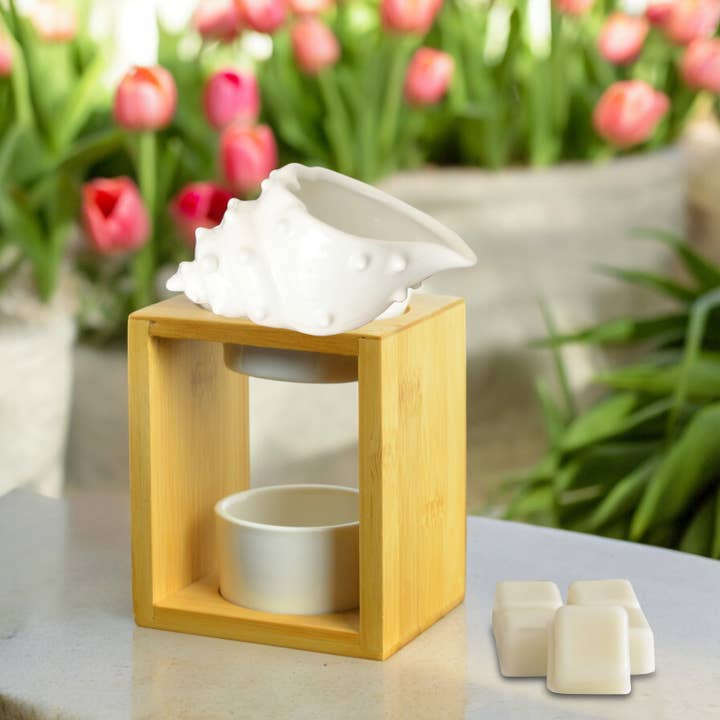 Zen'ArĂ´me - Wholesale Oil Warmer - Scented wax burner - bamboo / Shell ceramic7