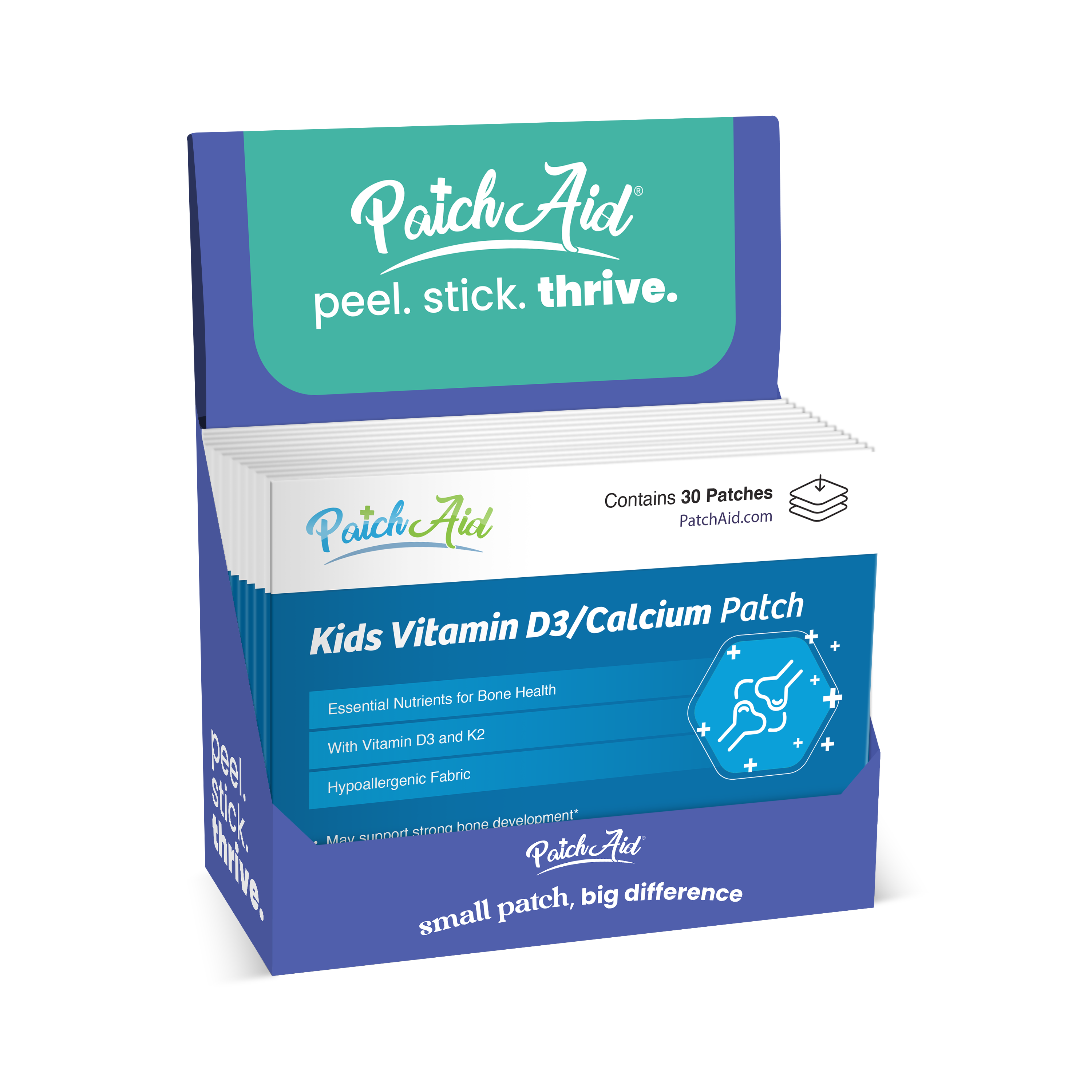 PatchAid - Wholesale Oral Supplement/Vitamin - Kids D3/Calcium Patch - Bone Strength & Dental Health0