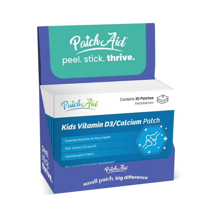 PatchAid - Wholesale Oral Supplement/Vitamin - Kids D3/Calcium Patch - Bone Strength & Dental Health