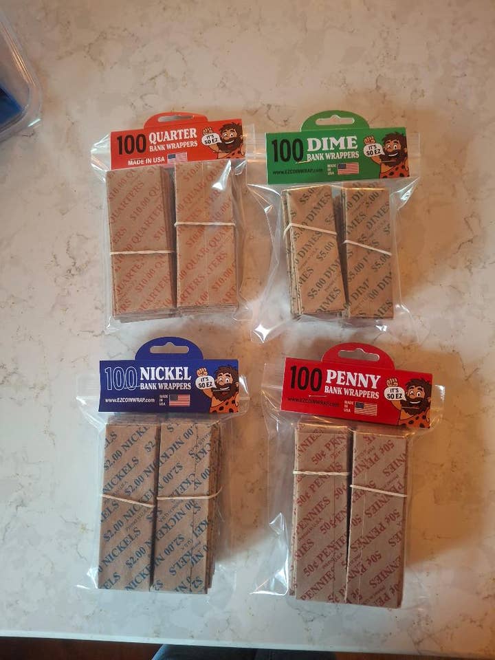 Coin Wrappers for Penny, Nickel, Dimes & Quarters. 100 Packs for wholesale by Funcell Enterprises LLC
