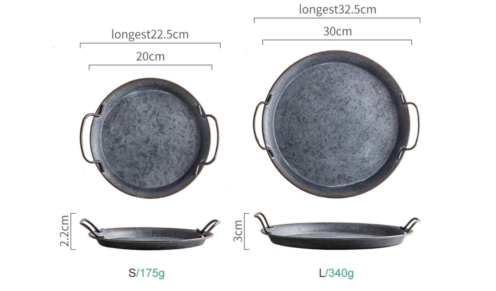 Homerely (We Cover All Import Duties) - Wholesale Serving Tray - European Retro Metal Plate With Handles0