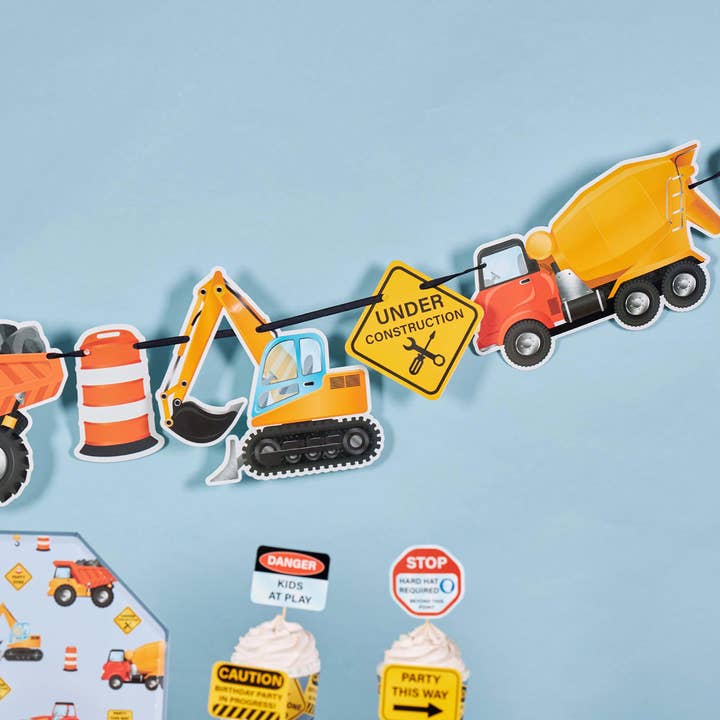 Construction Collection– Construction Banner | Joy Ladder Premium Partyware for wholesale by Joy Ladder LLC