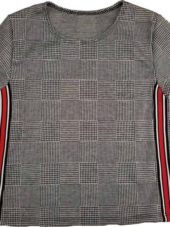 Bambini Plaid Stripe Side Top per la vendita all'ingrosso da parte di Cheryl Creations Kids