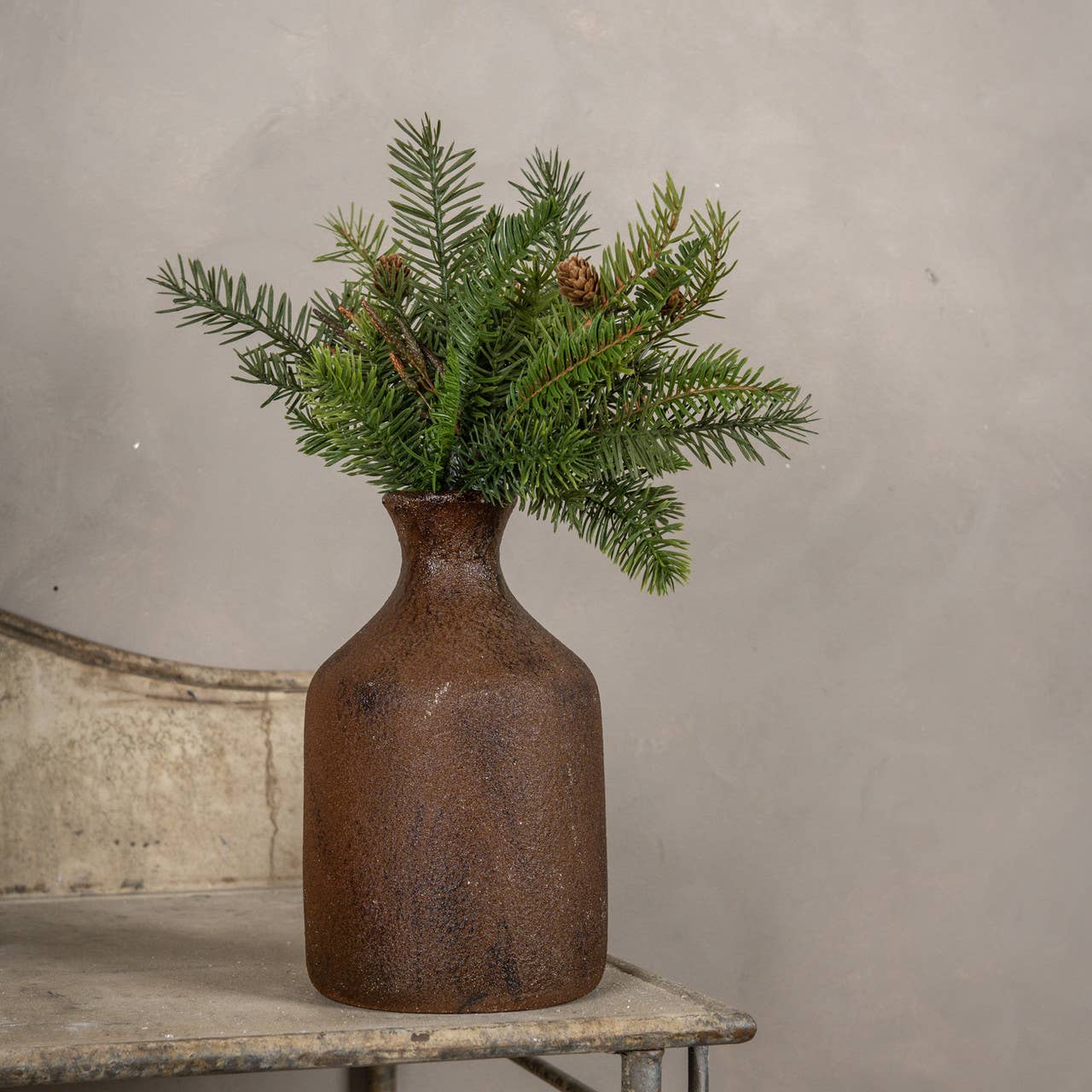 Ragon House - Wholesale Artificial Plant - 13.5"  HEMLOCK & DOUGLAS FIR W/ MINI PINECONE PICK0