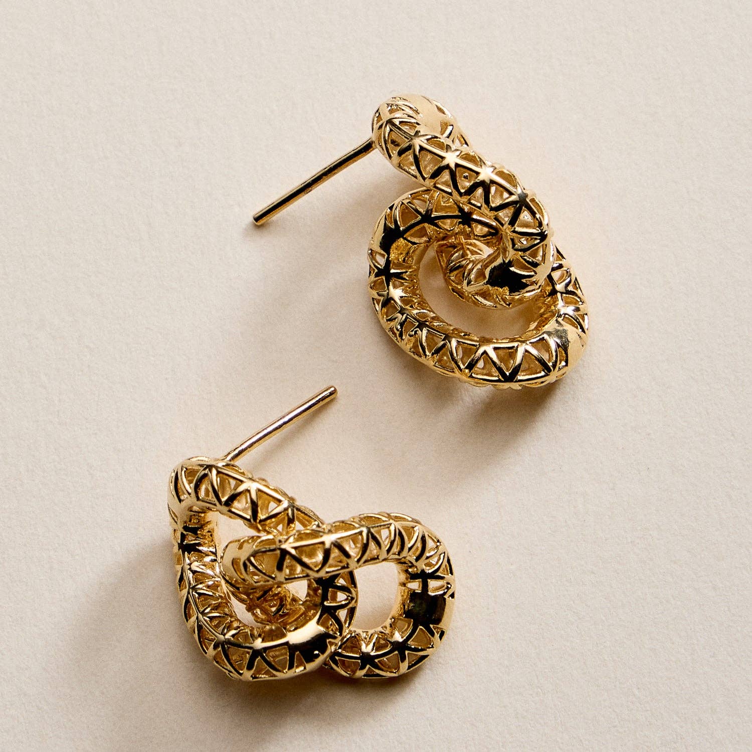 GD Gold Filled Textured Double Loop Earrings for wholesale on Faire4