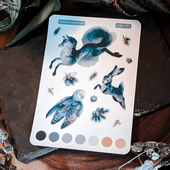 Animali invernali | Foglio adesivo per la vendita all'ingrosso da parte di Dobe Illustrations