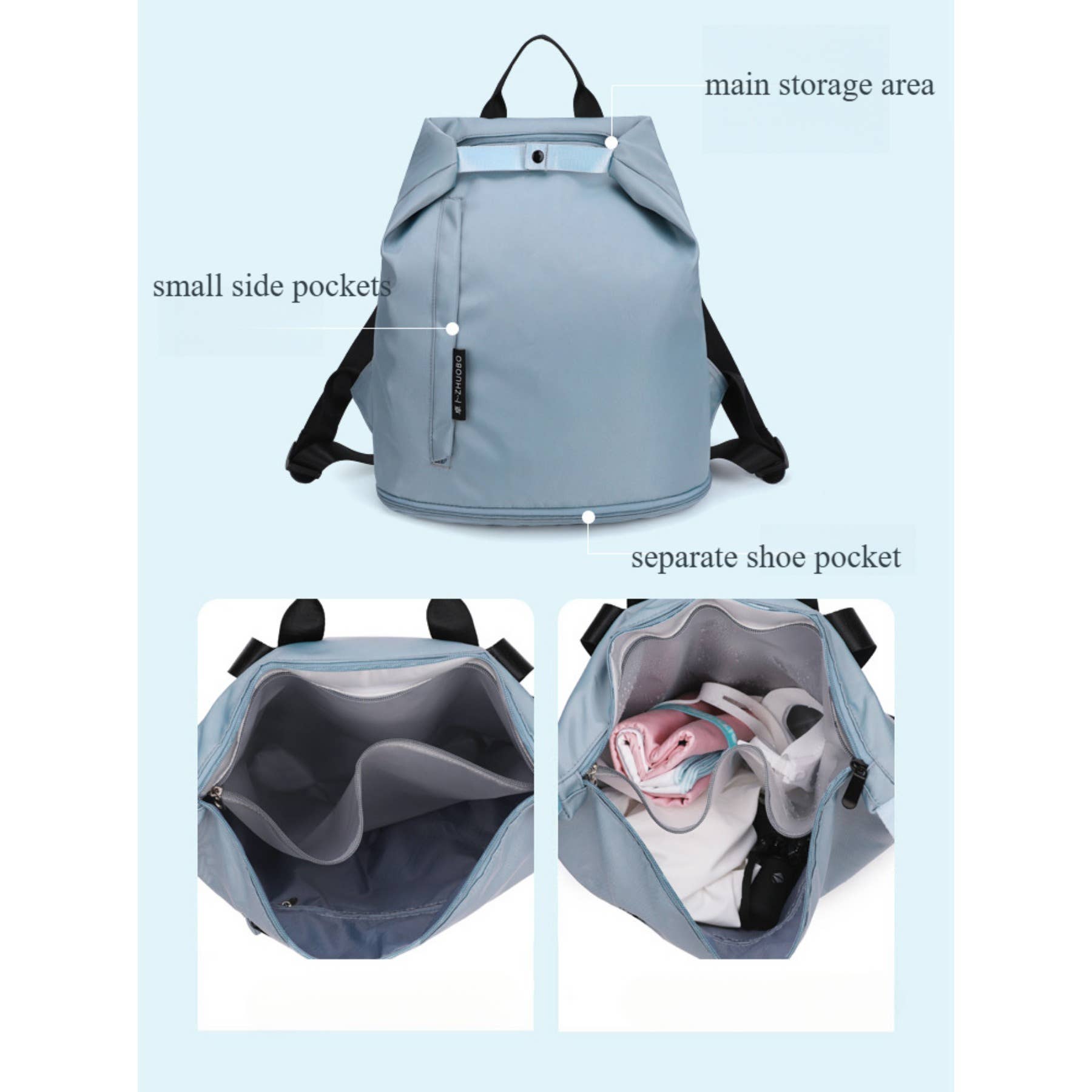 wandf - Wholesale Backpack - Unisex - Dry Wet Separation Swimming Bag with Shoe Compartment9