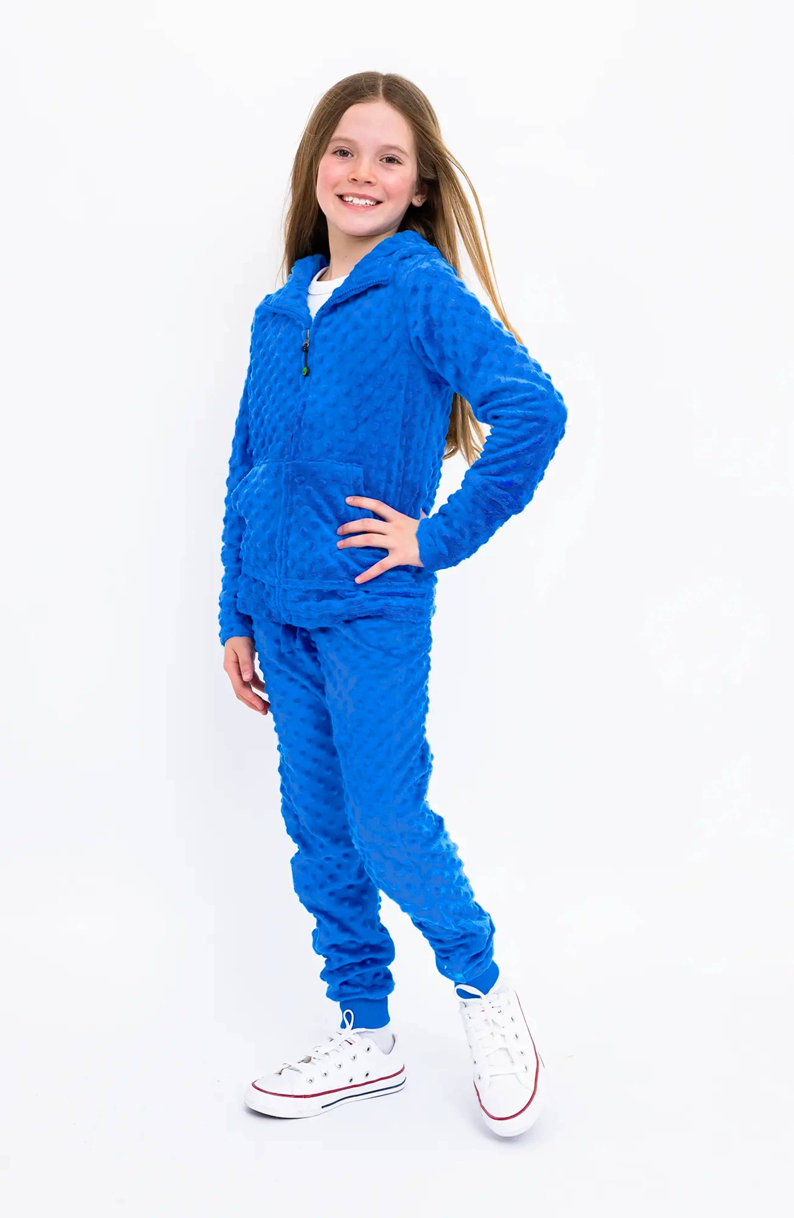Minky Bubble Zip Hoodie - Blue for wholesale on Faire2