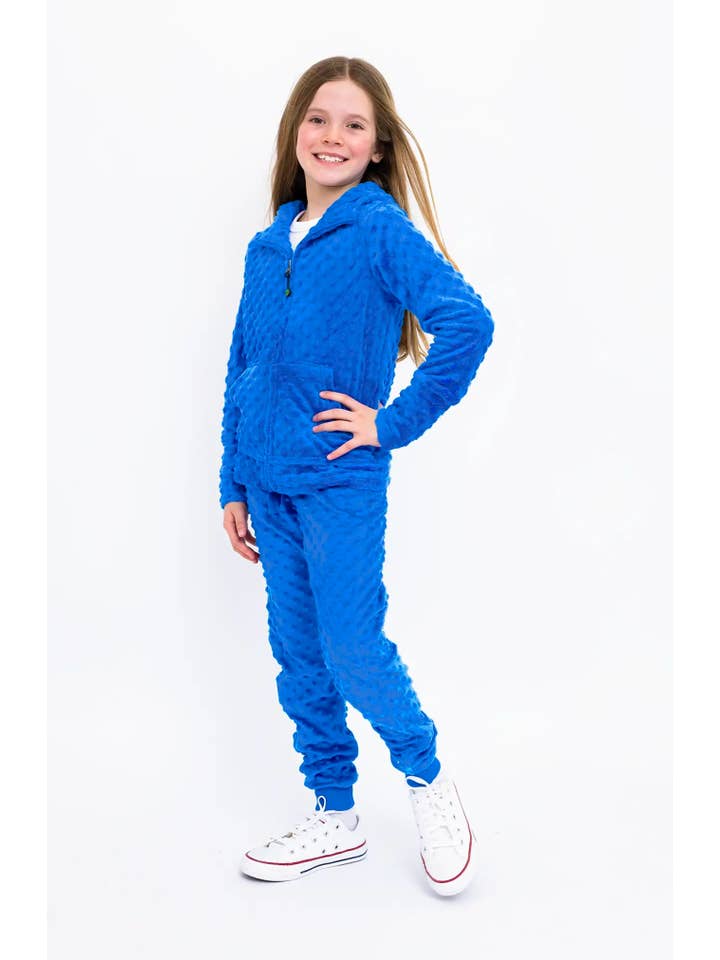 Minky Bubble Zip Hoodie - Blue for wholesale on Faire2