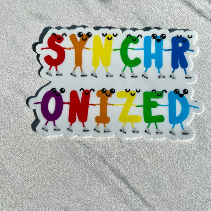 Denali & Co. – Engroshandel Klistermærke – Synkroniseret kunstskøjteløb klistermærke, 3" x 1,95" 1