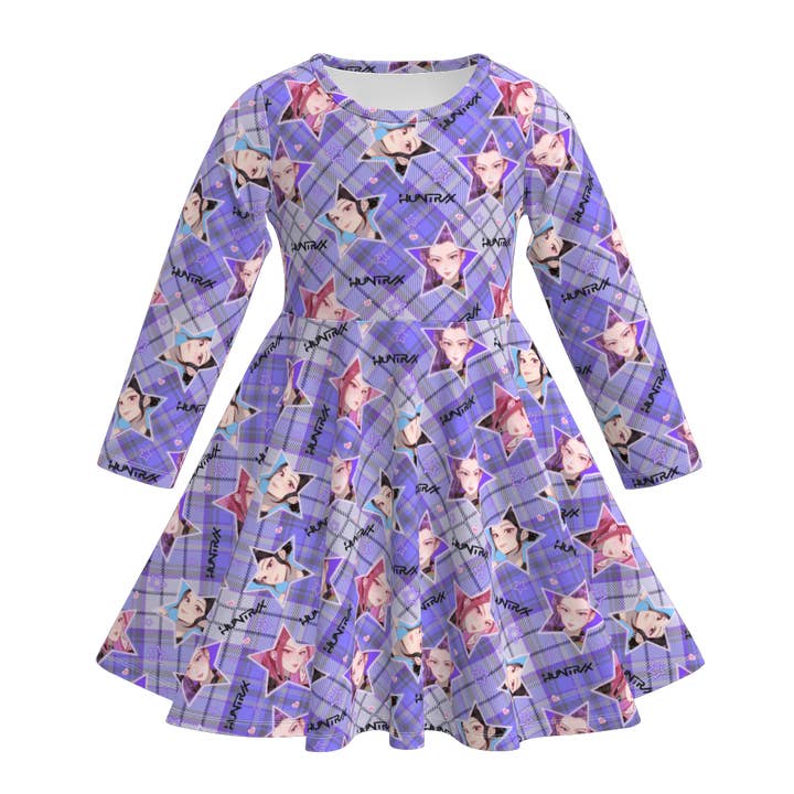 Kpop demon hunters twirl Dress for girls for wholesale by Little Trendy