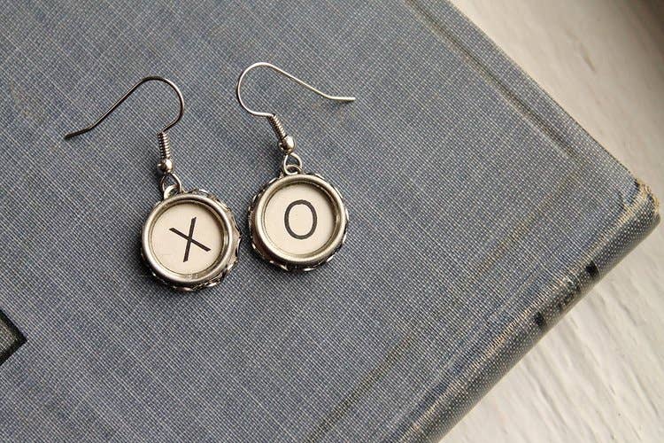 Joy Sparks Designs - Wholesale Dangle Earrings - XO Typewriter Key Earrings4