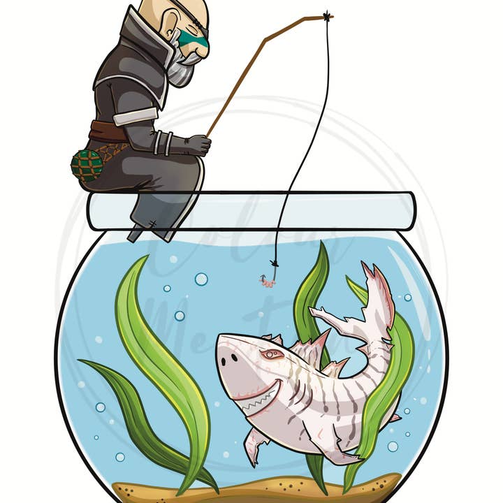 Adesivo Trasparente Sagomato Merrick Fishing per la vendita all'ingrosso da parte di Colour Me Fun