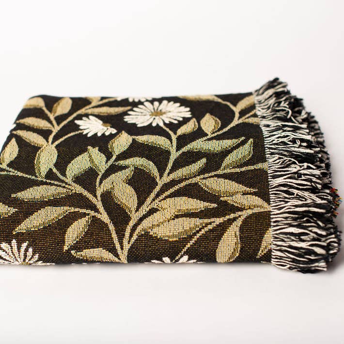 Kindly Woven - Wholesale Throw Blanket - May Blanket – Bramble - Artist Collab – Fringe – USAmade2
