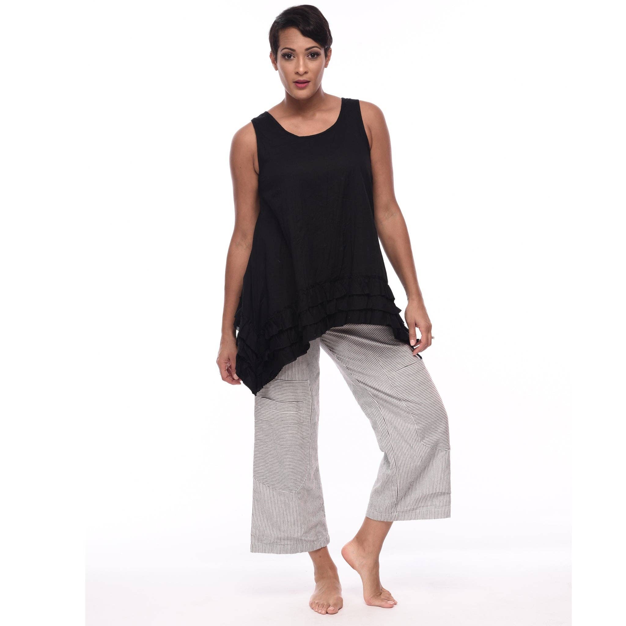 Tulip Clothing – Engroshandel Tunika - Dame – CV3 Tank Lily i Sort*2