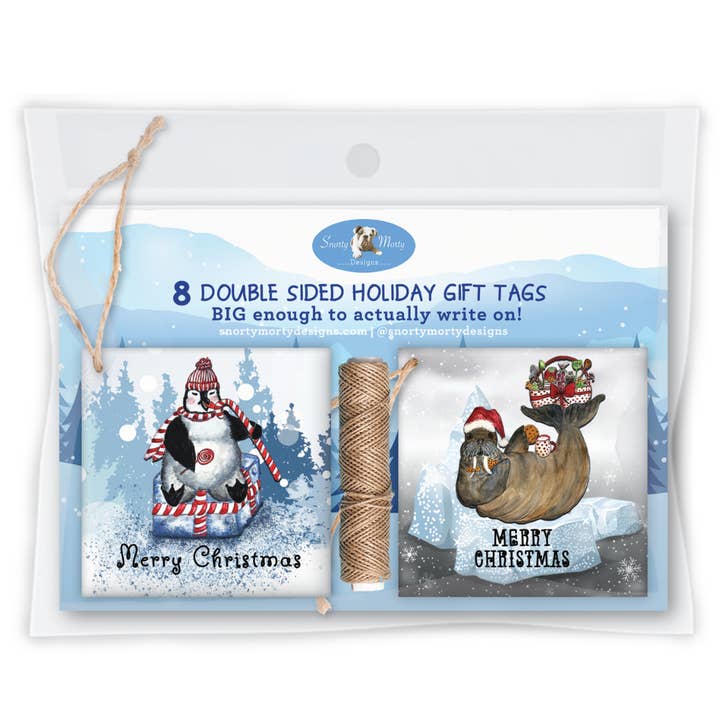 Holiday Sea Animal Gift Tags for wholesale by Snorty Morty Designs
