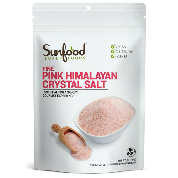 Pink Himalayan Salt, 1lb for wholesale by Sunfood Superfoods