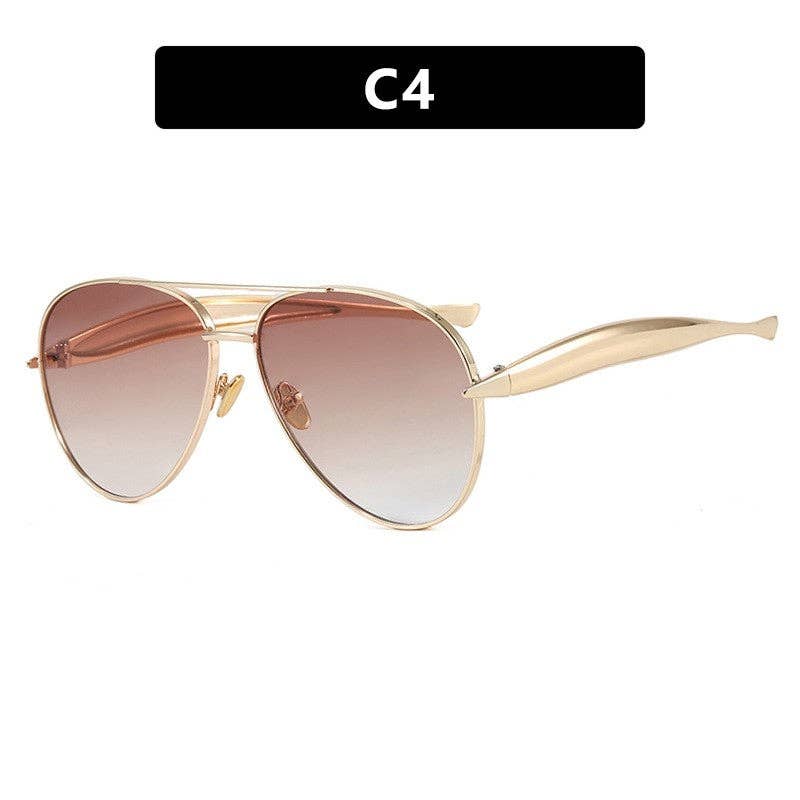 Ekartini - Wholesale Sunglasses - Women's - Retro Metal Full Frame Aviator Sunglasses0