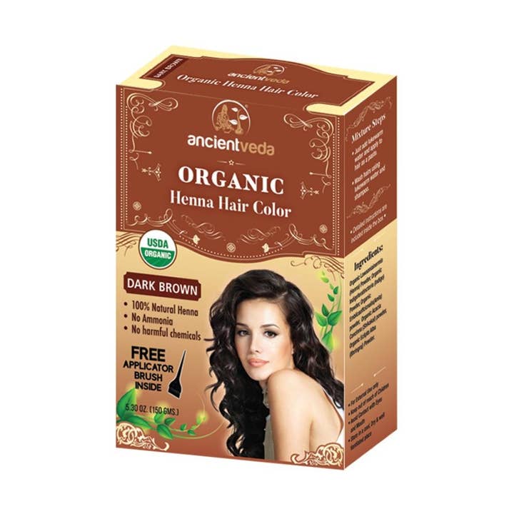 Ancientveda - Wholesale Hair Dye - Organic Dark Brown Henna (150 gms)0