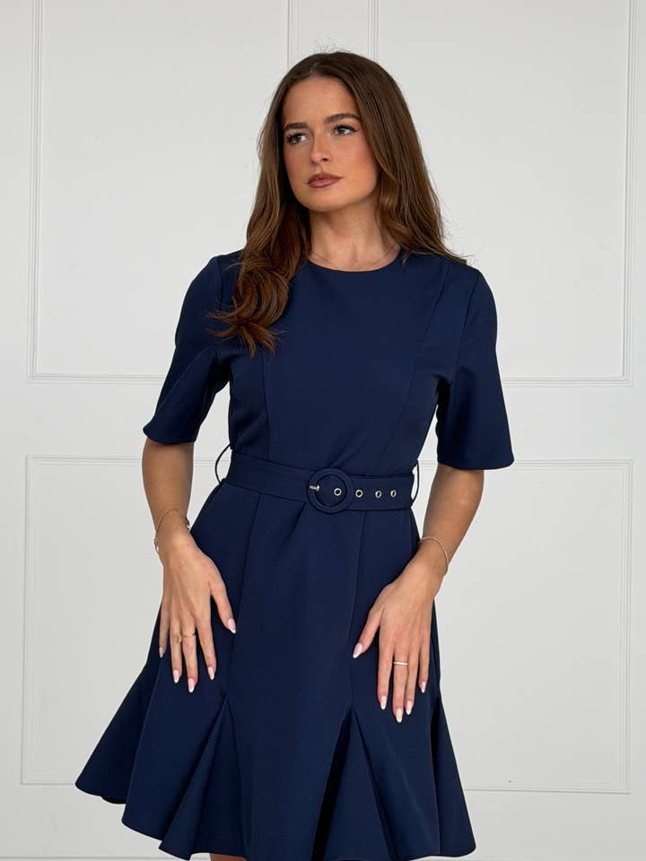 Beatrice Flaire Mini Dress Navy for wholesale by Girl In Mind