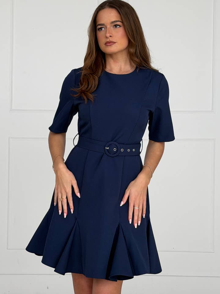 Vestido Mini Beatrice Flaire Azul Marinho por atacado de Girl in mind