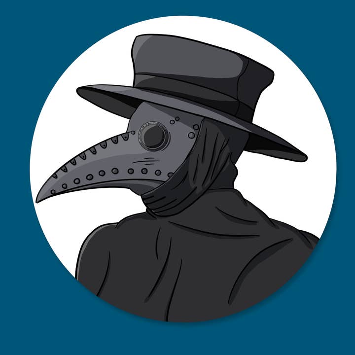 Plague Doc – 3" Vinyl Sticker for wholesale by dash&doodle