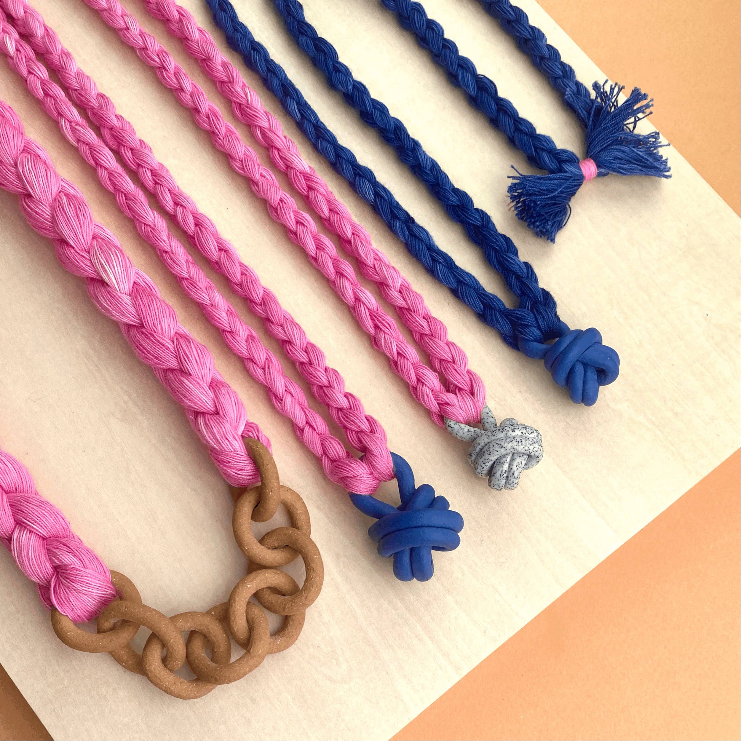 Barrow PDX - Wholesale Woven Necklace - Mini Knot Necklace - Neon Pink4