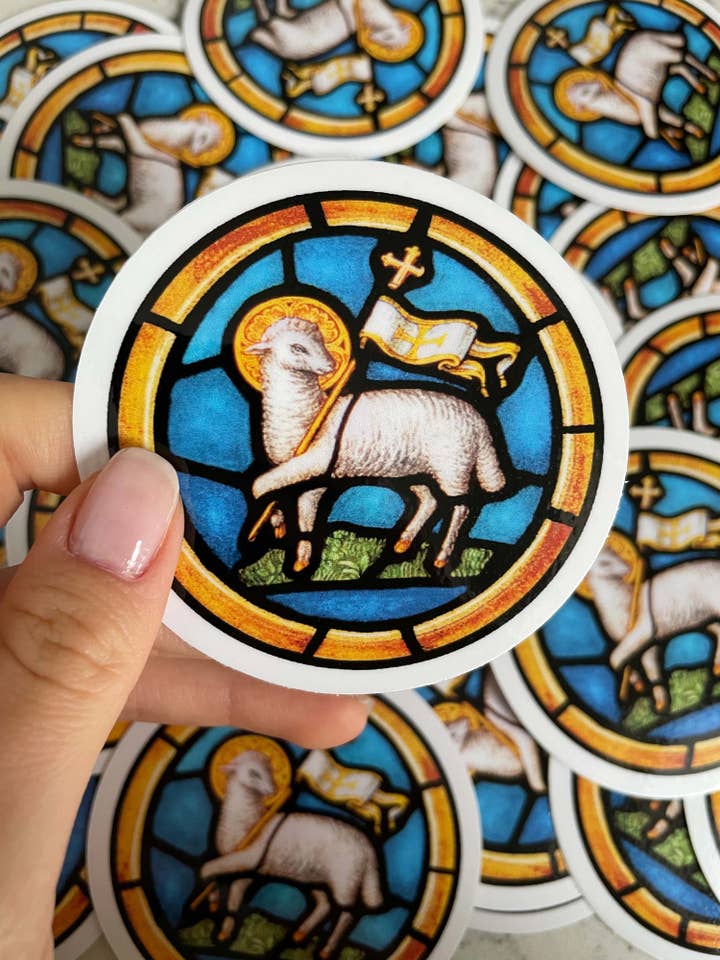 Vinylaufkleber Lamb of God 3", Buntglasbild für den Großhandel von Bright Greetings
