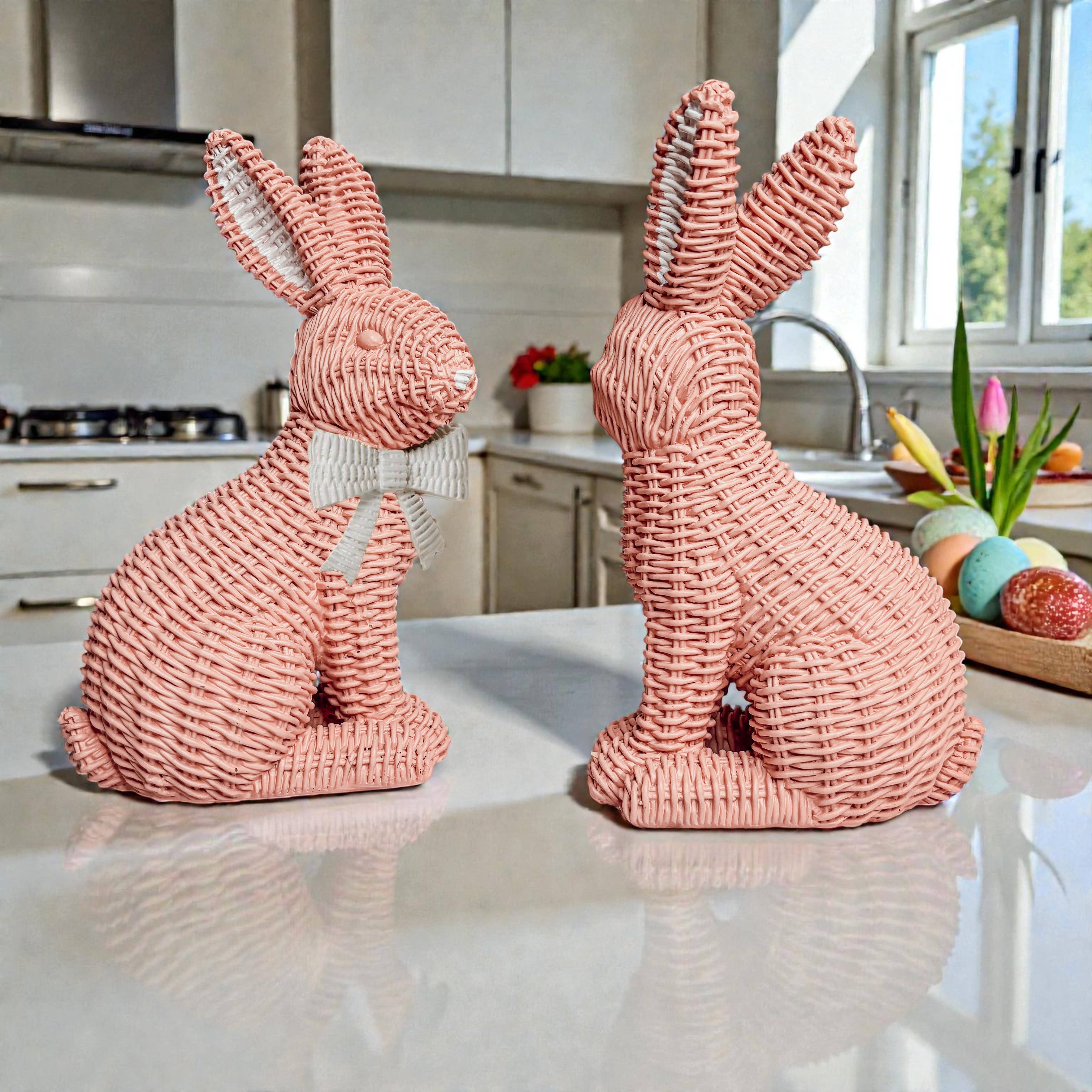 Gia Roma - Wholesale Decorative Tabletop Object - Rattan Spring Decor | Basketweave Bunny Statue, Easter Home 38
