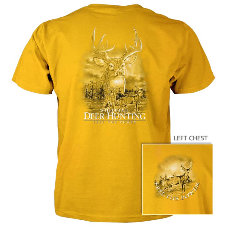 Old Country Outfitters - Vente T-shirt sérigraphié – unisexe - Ressentez la puissance de la chasse au cerf - T-shirt en coton 4,5 oz4