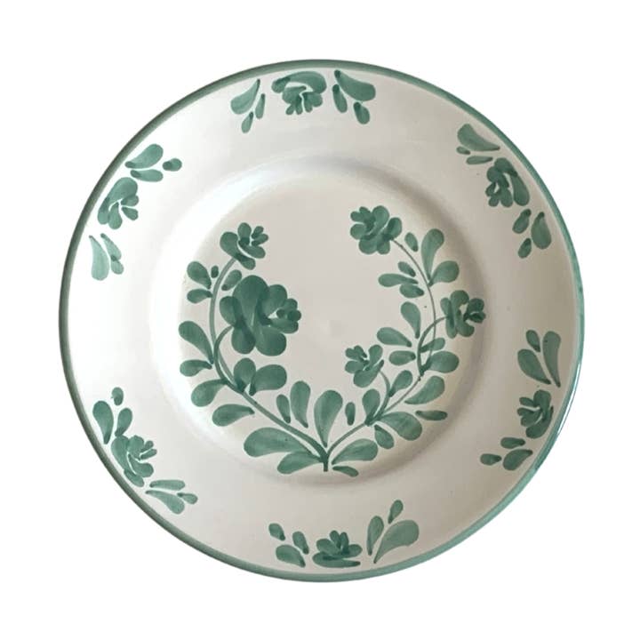 Ceramic plate green floral print - Sophia for wholesale by Molleni