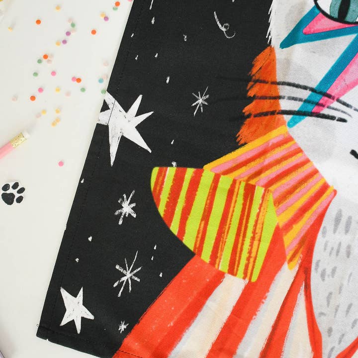 Niaski - Feline Fine Art (USA DUTIES PAID) – wholesale Tea towel – Kitty Stardust Cat Tea Towel7