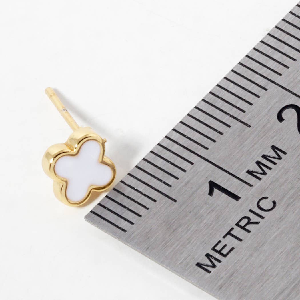 Fashion City - Vendita all'ingrosso Orecchini a bottone - Orecchini a forma di trifoglio bagnati in oro15