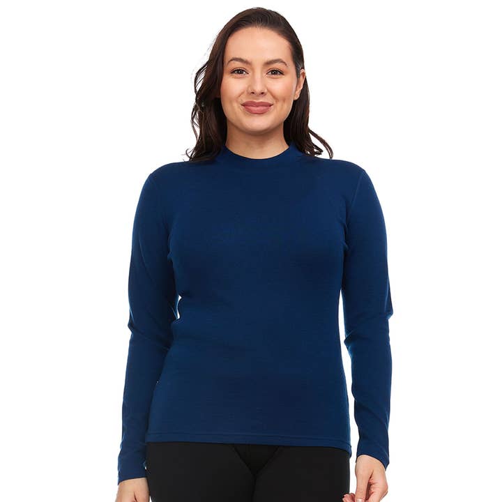 Dames Midweight Merino Wol Mock Neck | 100% Merino Wol voor wholesale door Minus33 Merino Wool