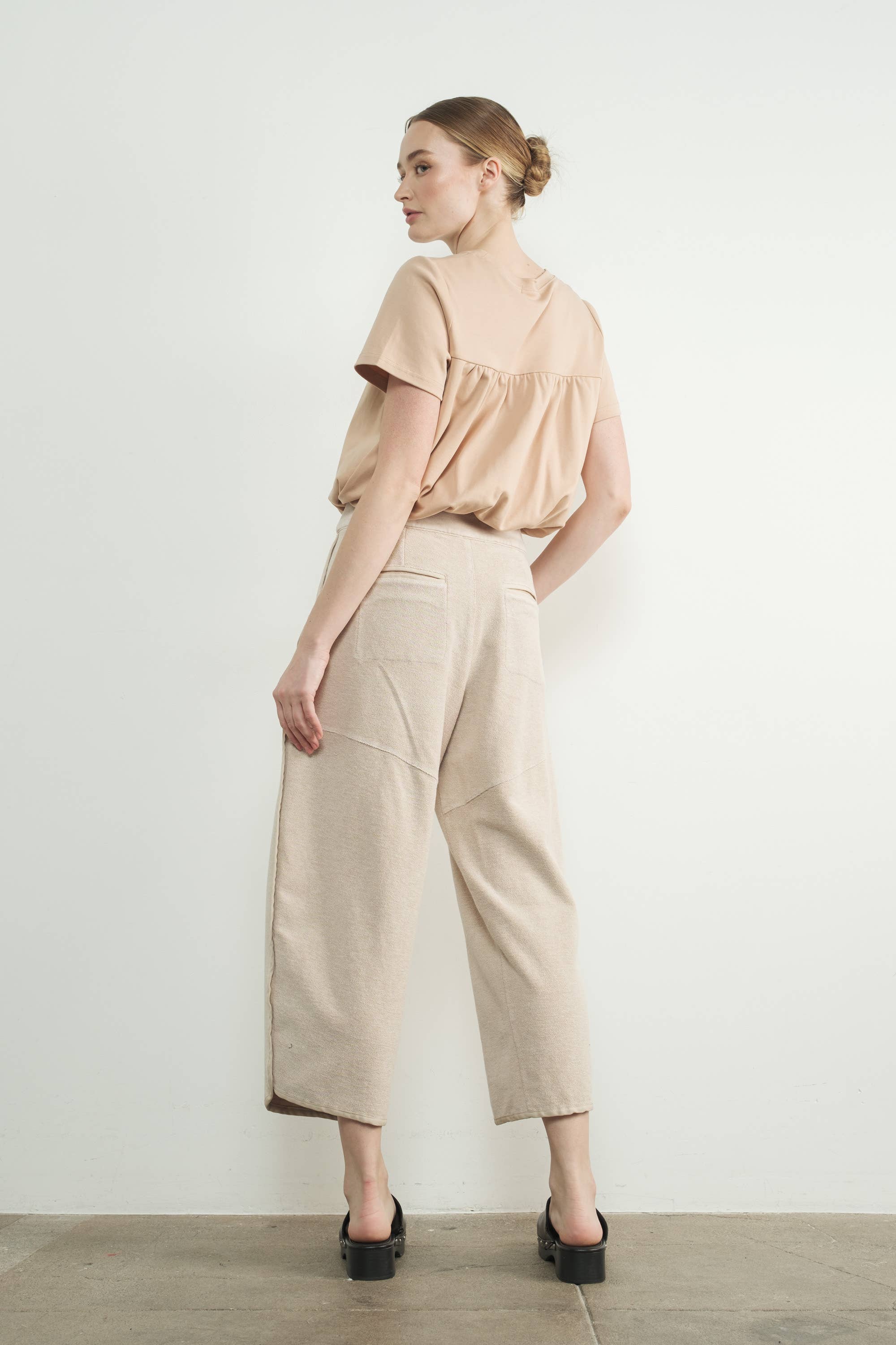 Aaron & Amber - Wholesale T-Shirt - Women's - MAT3226 BUBBLE HEM SHORT SLEEVE T-SHIRTS23