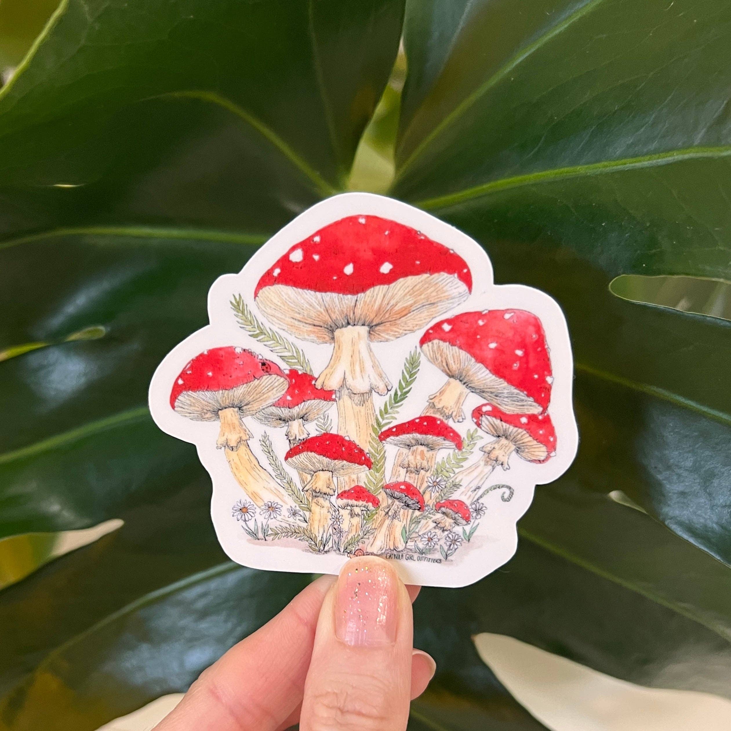 Granola Girl Outfitters - Wholesale Sticker - Red Cap Mushroom Sticker - Light-weight / Indoor: 🌿📖3