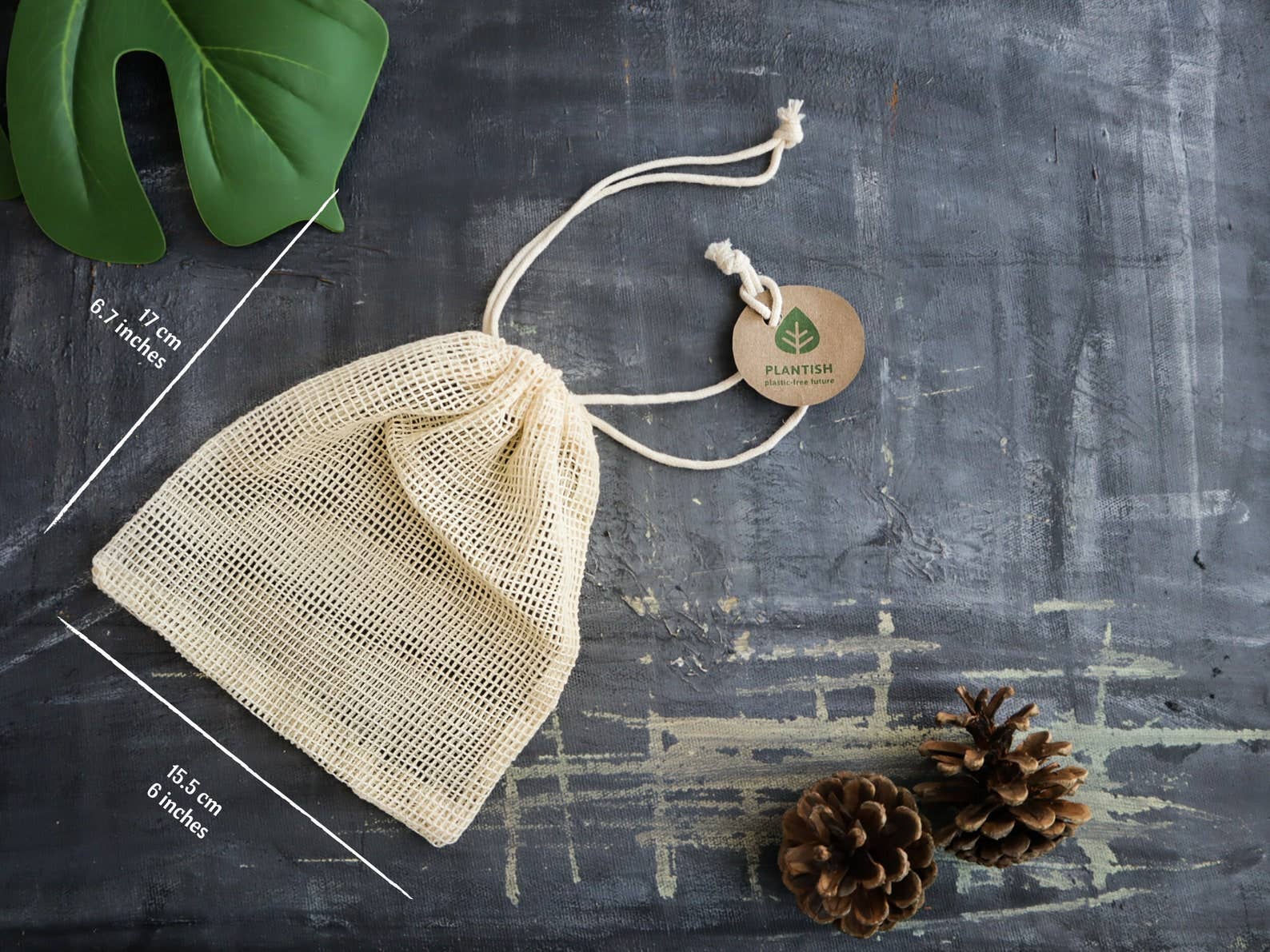 Plantish - Vente Sac à linge - Ensemble de 2 sacs en filet biologique1