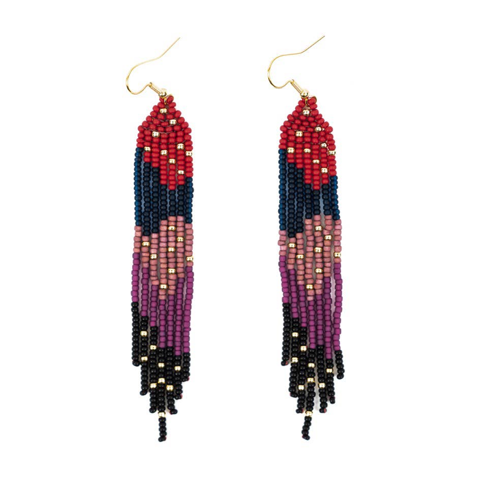 Altiplano – wholesale Tassel earrings – Strata Fringe with Gold Sprinkles Earrings3