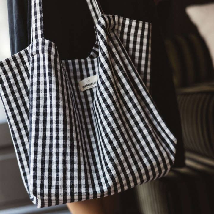 Gabrielle Paris - Wholesale Tote Bag - Women's - Gingham cotton handbag