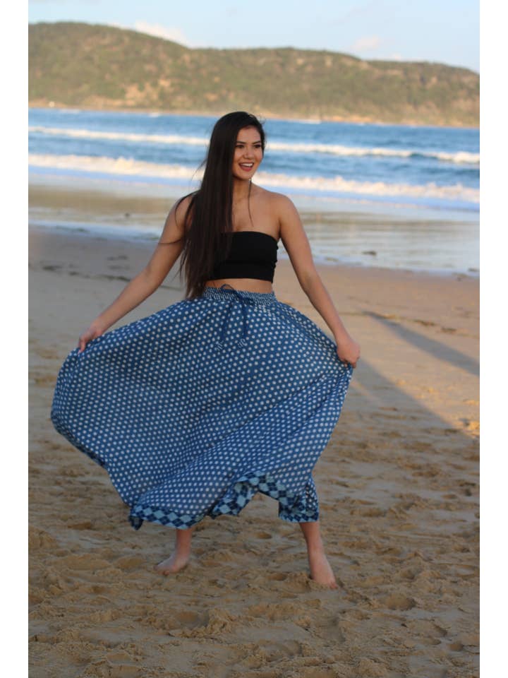 EeshaBoutique Australia - Wholesale Skirt – Women’s - Gypsy Style Indian Cotton Hand Block Printed Skirt6